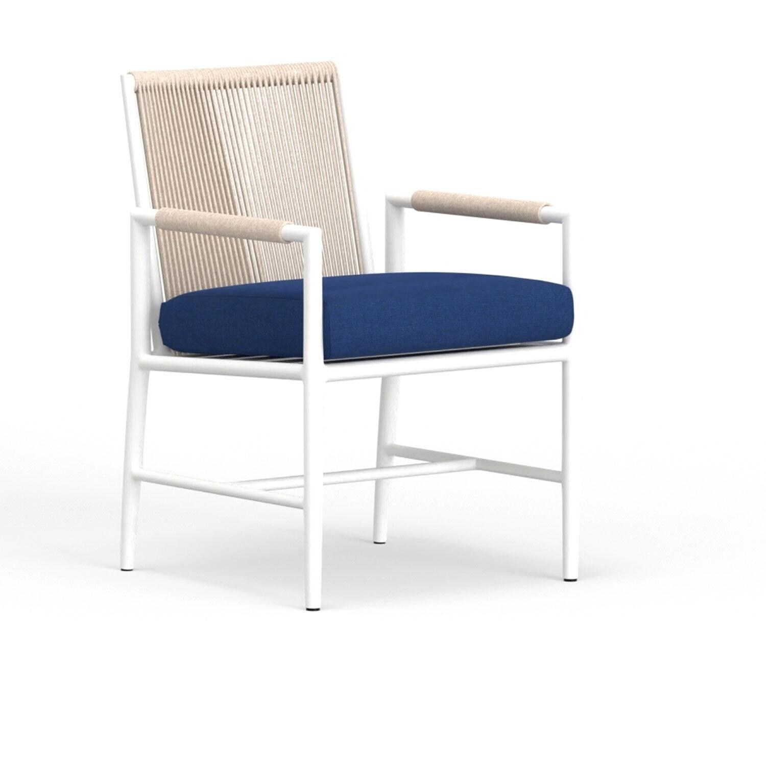 Sabbia Aluminum Dining Chair in Echo Midnight w/ No Welt by Sunset West - Display - White Background thumbnail