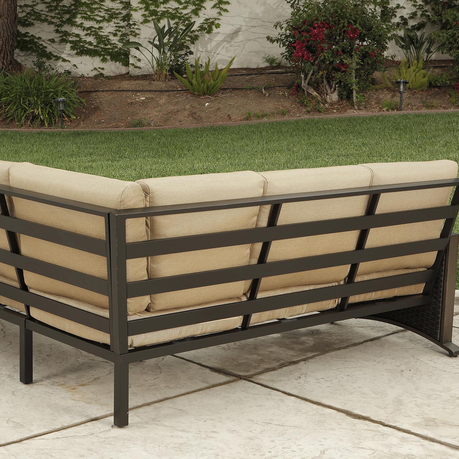 Lakeview Outdoor Designs Dalzeel 4 Piece Wicker & Aluminum Patio Sectional Set - Patio Sectional Back thumbnail