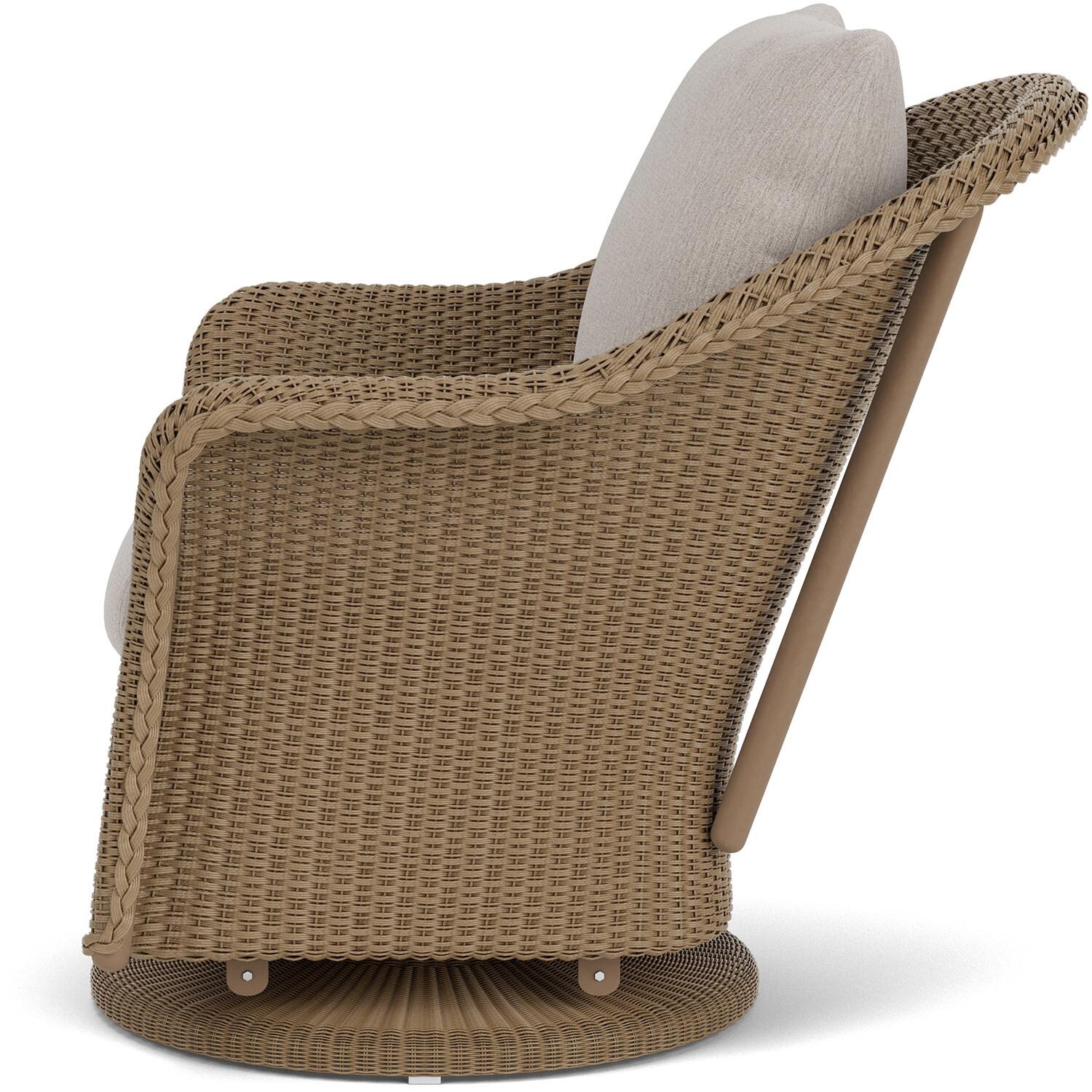 Lloyd Flanders Weekend Retreat Swivel Glider Lounge Chair in Fawn Finish W/ Remy Cloud Fabric - Side thumbnail