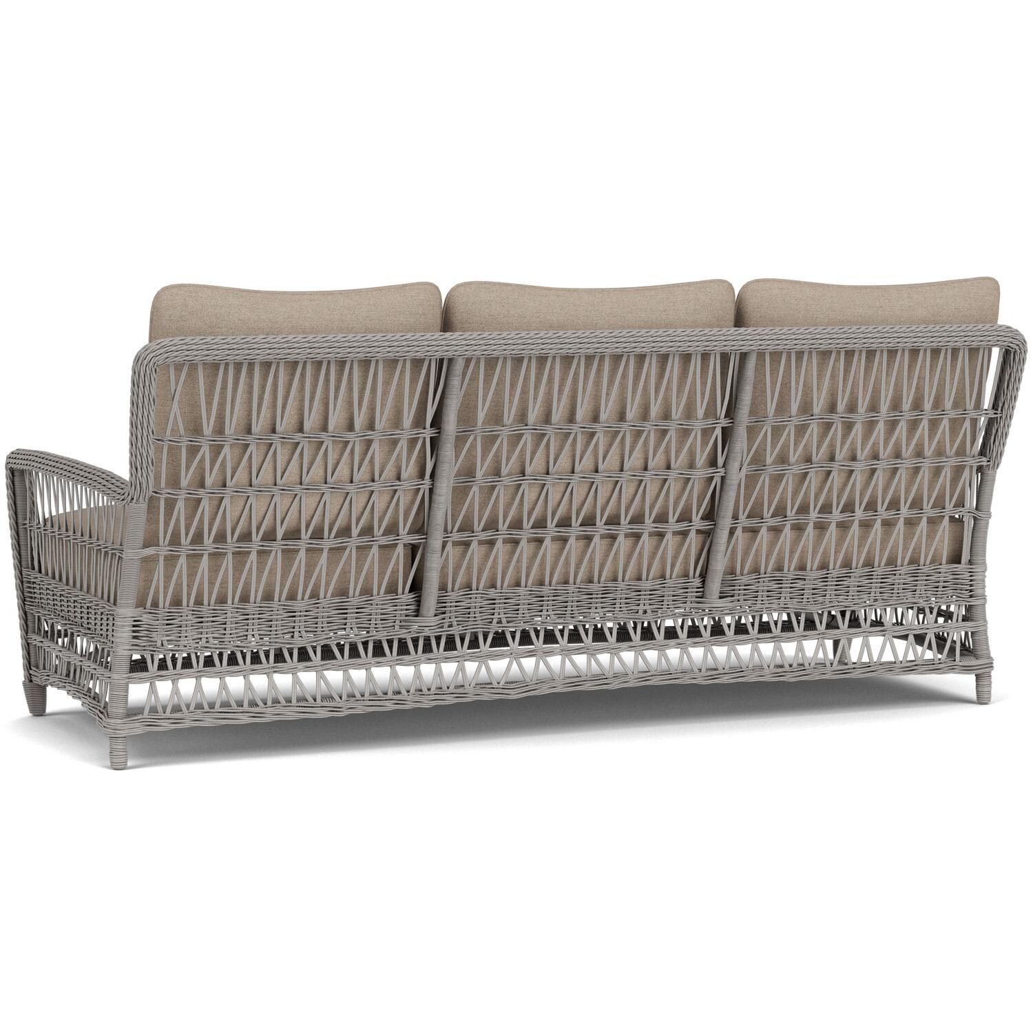 Lloyd Flanders Mackinac Sofa in Putty Finish with Demo Oatmeal Fabric - Rear Left thumbnail