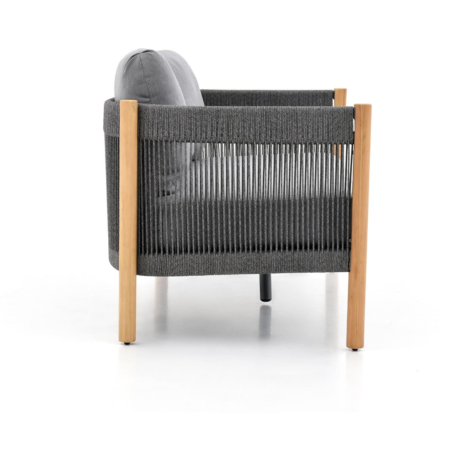 Dekka 5 Pc Seating Set W/ Grey Cushions in Wood By Lakeview Outdoor Designs - Sofa Side - White Background thumbnail