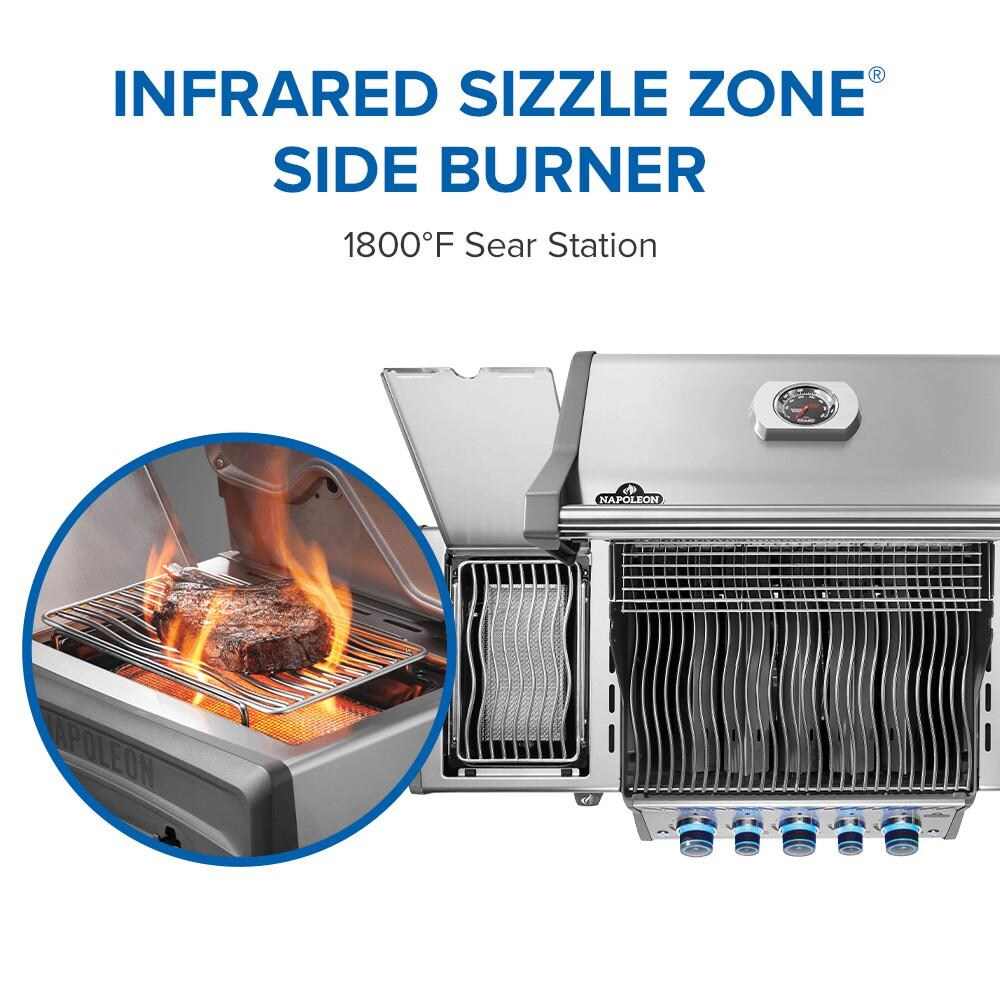 Napoleon RPS425RSIBPSS-2 Rogue PRO-S 425 Natural Gas Grill w/ Infrared Side & Rear Burners - Stainless Steel - Side Burner - Detail thumbnail