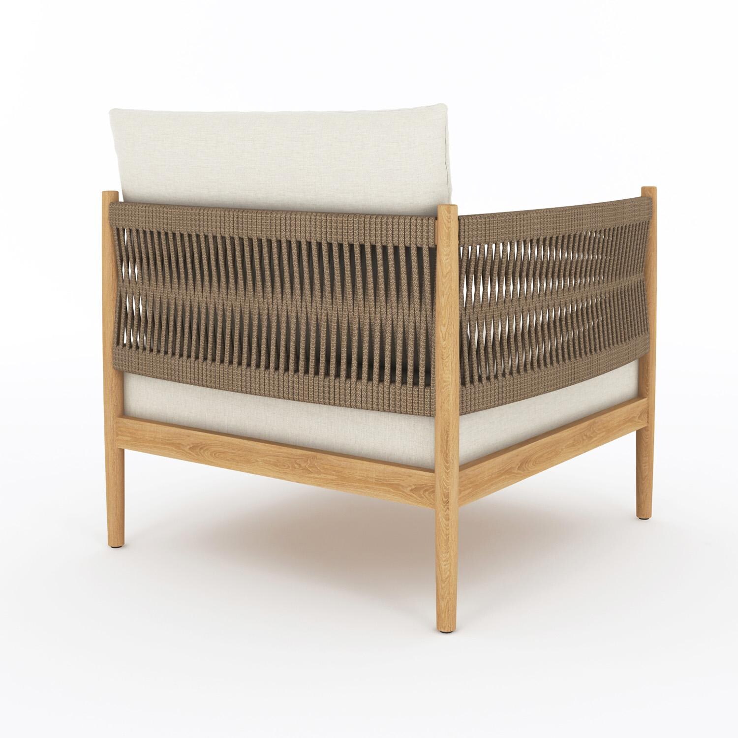Royal Teak Collection SLARM San Lucas Teak Sectional Arm Chair - Left Arm Back Angled - White Background thumbnail