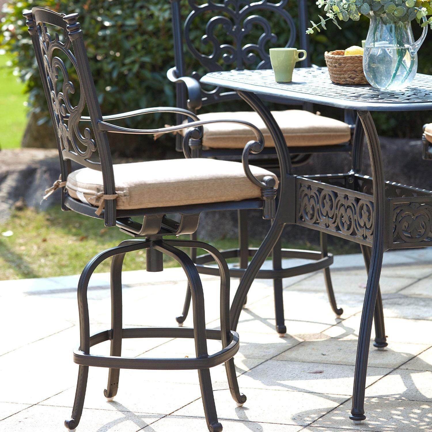 Darlee Santa Barbara Patio Counter Height Bar Stool - Antique Bronze - Lifestyle thumbnail