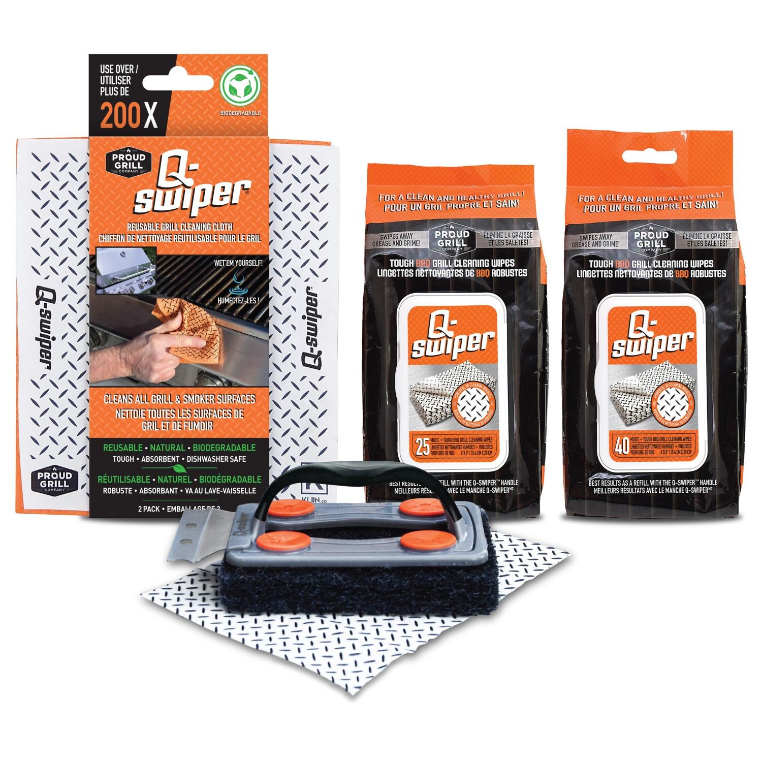 Proud Grill Company Q-Swiper Easy Grill Cleaning Gift Set - 1653B