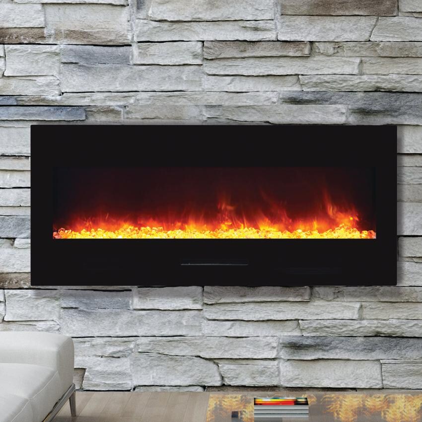 Amantii Wall Mount/Flush Mount Electric Fireplace - Orange - Close Up thumbnail