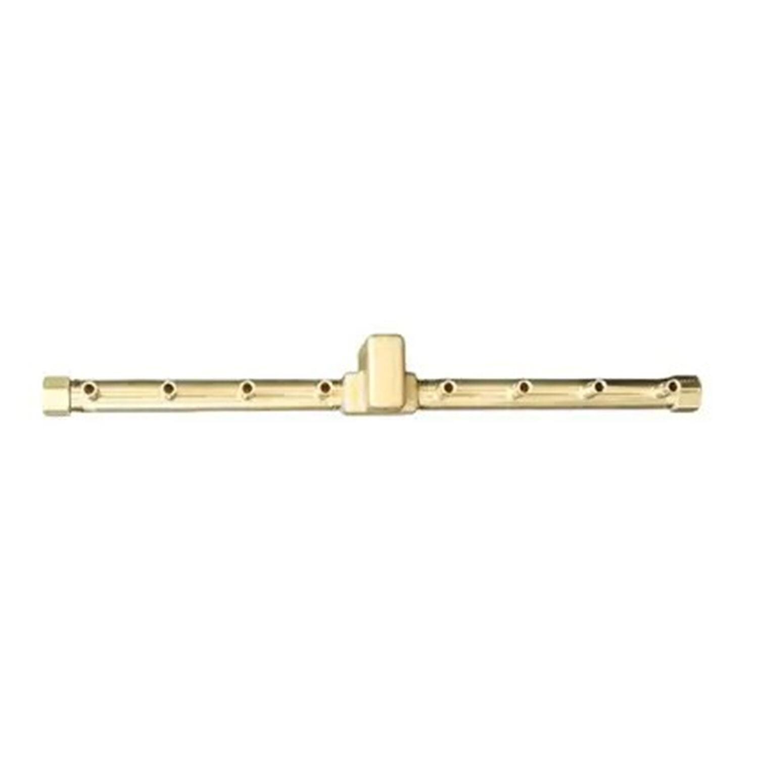 Warming Trends 17 5/8 Linear Brass Natural Gas/Propane Burner & Flex Line Kit - White Background thumbnail