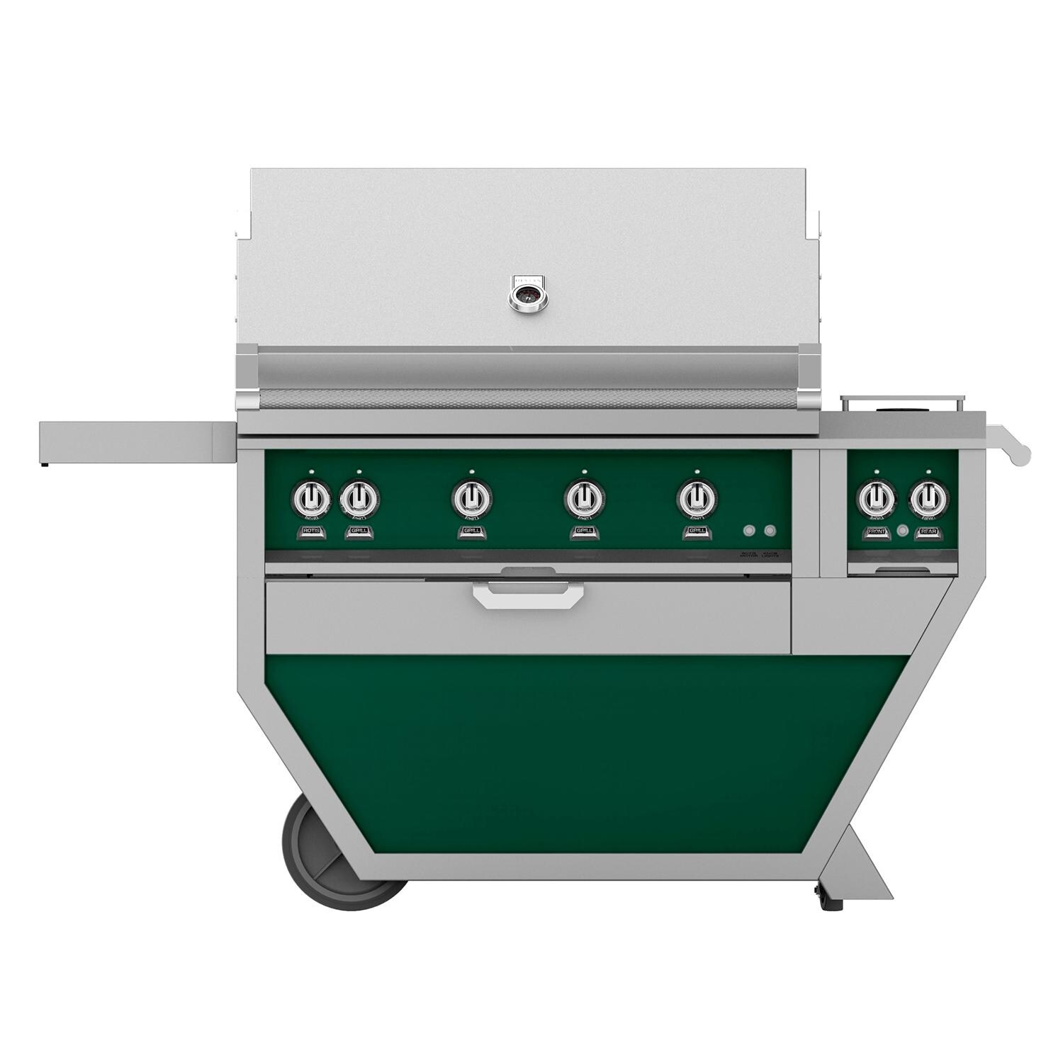 Hestan Deluxe 42-Inch Propane Gas Grill W/ Rotisserie & Double Side Burner - Grove - GABR42CX2-LP-GR