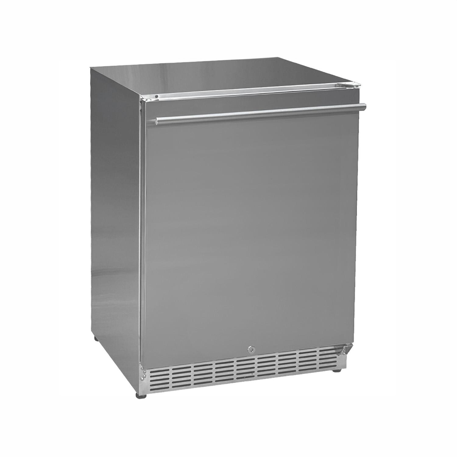 24-in 5.01 Cu. Ft. Outdoor Rated Stainless Steel Compact Refrigerator - Angled - White Background thumbnail