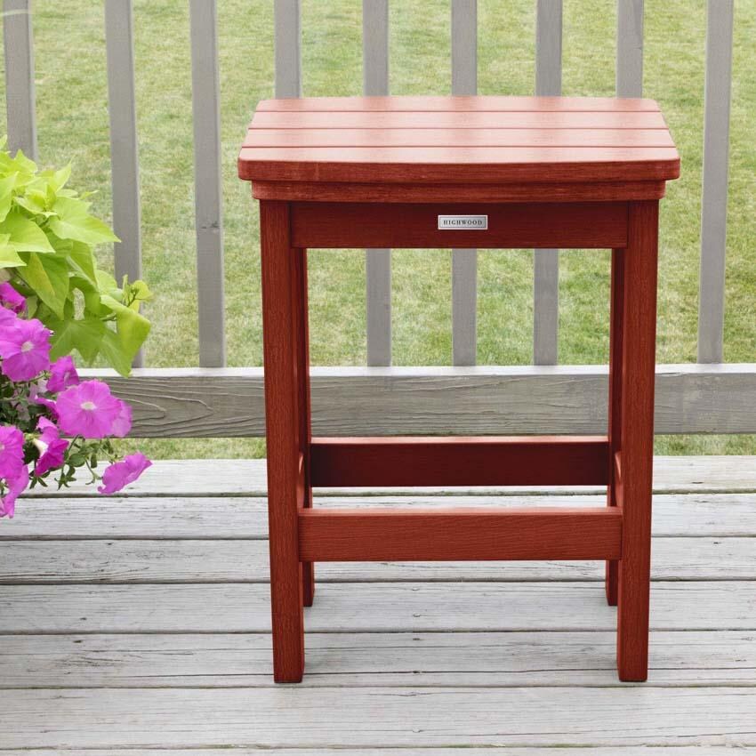 Hart Lane Recycled Plastic Bar Stool Counter Height in Rustic Red by Lakeview Outdoor Designs