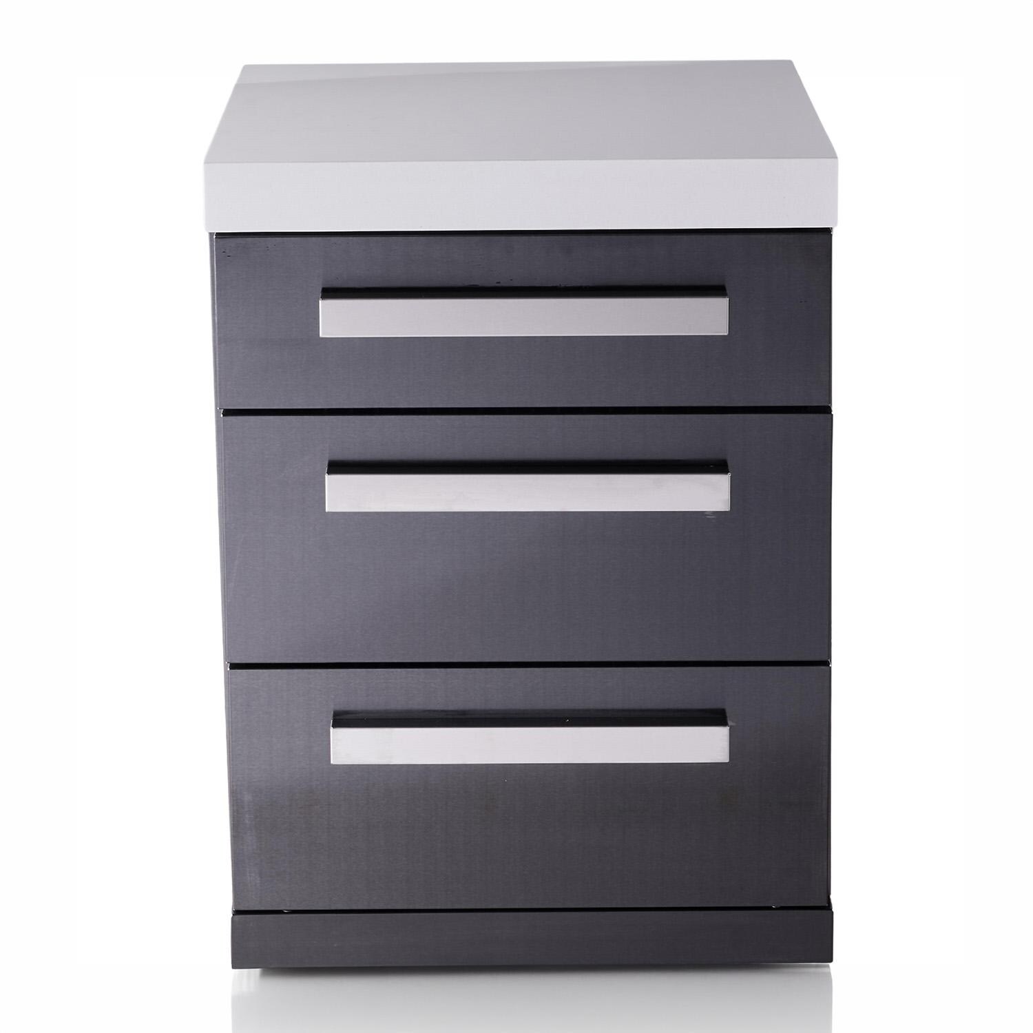 Mont Alpi Outdoor Rated Triple Drawer Cabinet Module - Black Stainless Steel - MADRW-BSS