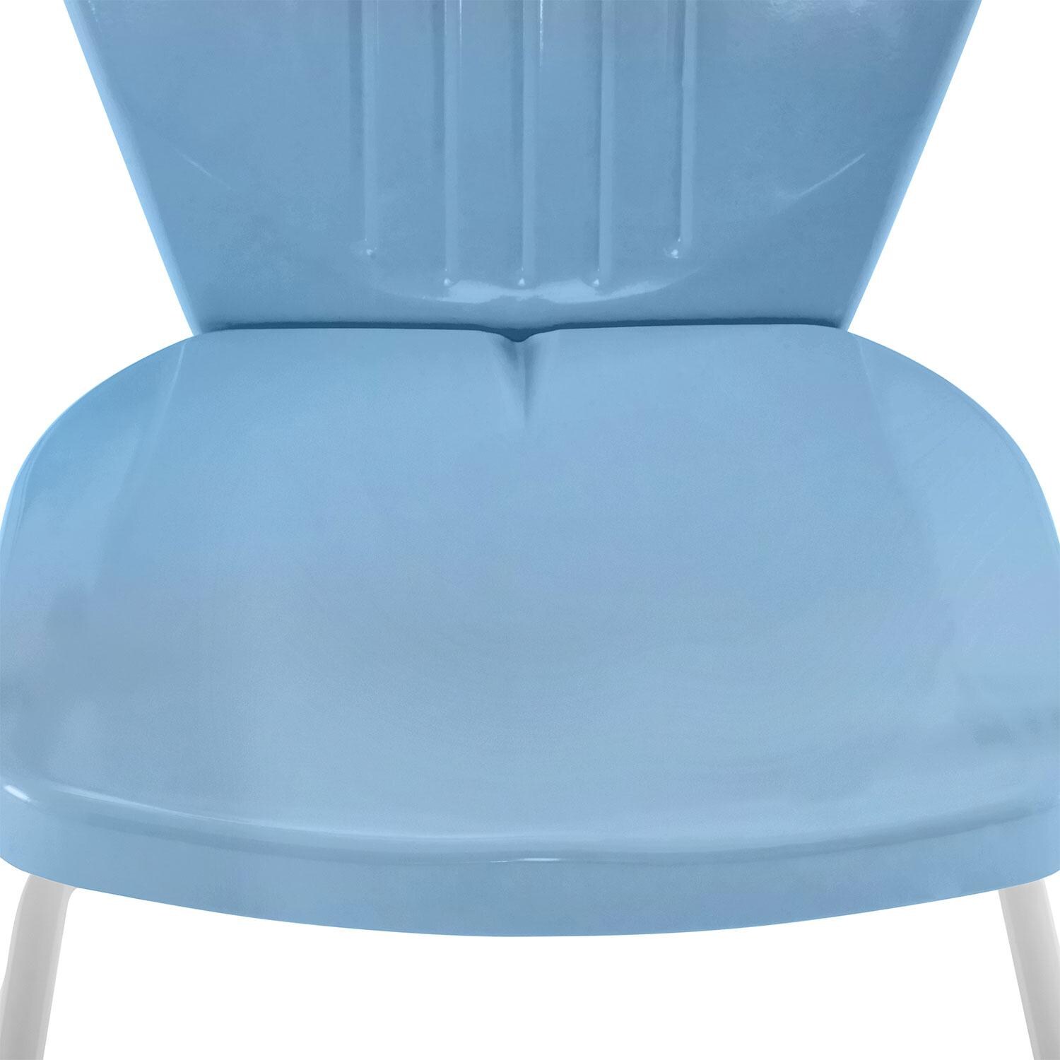 Ultimate Patio UP-32241BL 3Pc Retro Outdoor Bistro Set in Sky Blue - Seat - Detail thumbnail