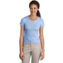 Port Authority Signature Ladies Fine-Gauge Short Sleeve Scoop Neck Sweater Large - Light Blue image