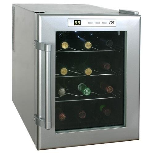 Sunpentown 12 Bottle Thermoelectric Freestanding Wine Cooler - Glass Door / Stainless Steel Trim - WC-12