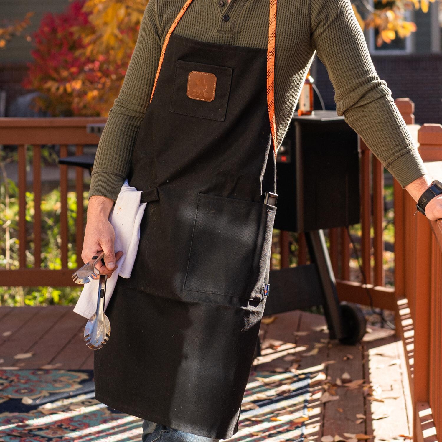 Drip EZ Grill Master Bundle - Orange - Apron Lifestyle thumbnail