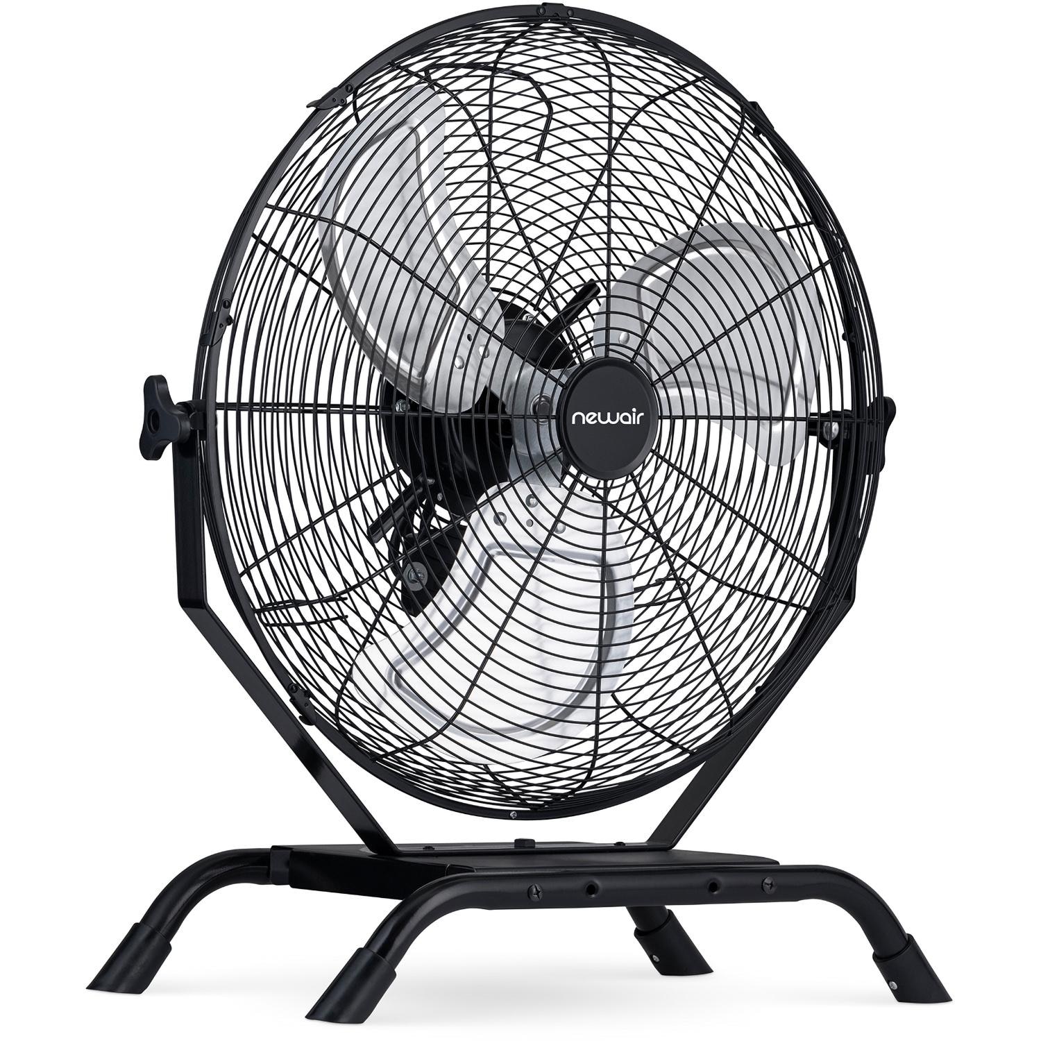 18-in 2-in-1 High Velocity Wall/ Floor Mount Fan w/ 3 Fan Speeds & Adjustable Tilt Head by NewAir - NIF18CBK00