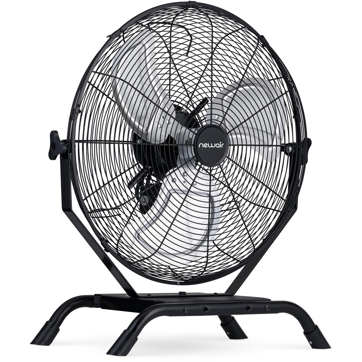 NewAir NIF18CBK00 18-in 2-in-1 High Velocity Wall/ Floor Mount Fan w/ 3 Fan Speeds & Adjustable Tilt Head - Angled Right w/ Legs - White Background thumbnail