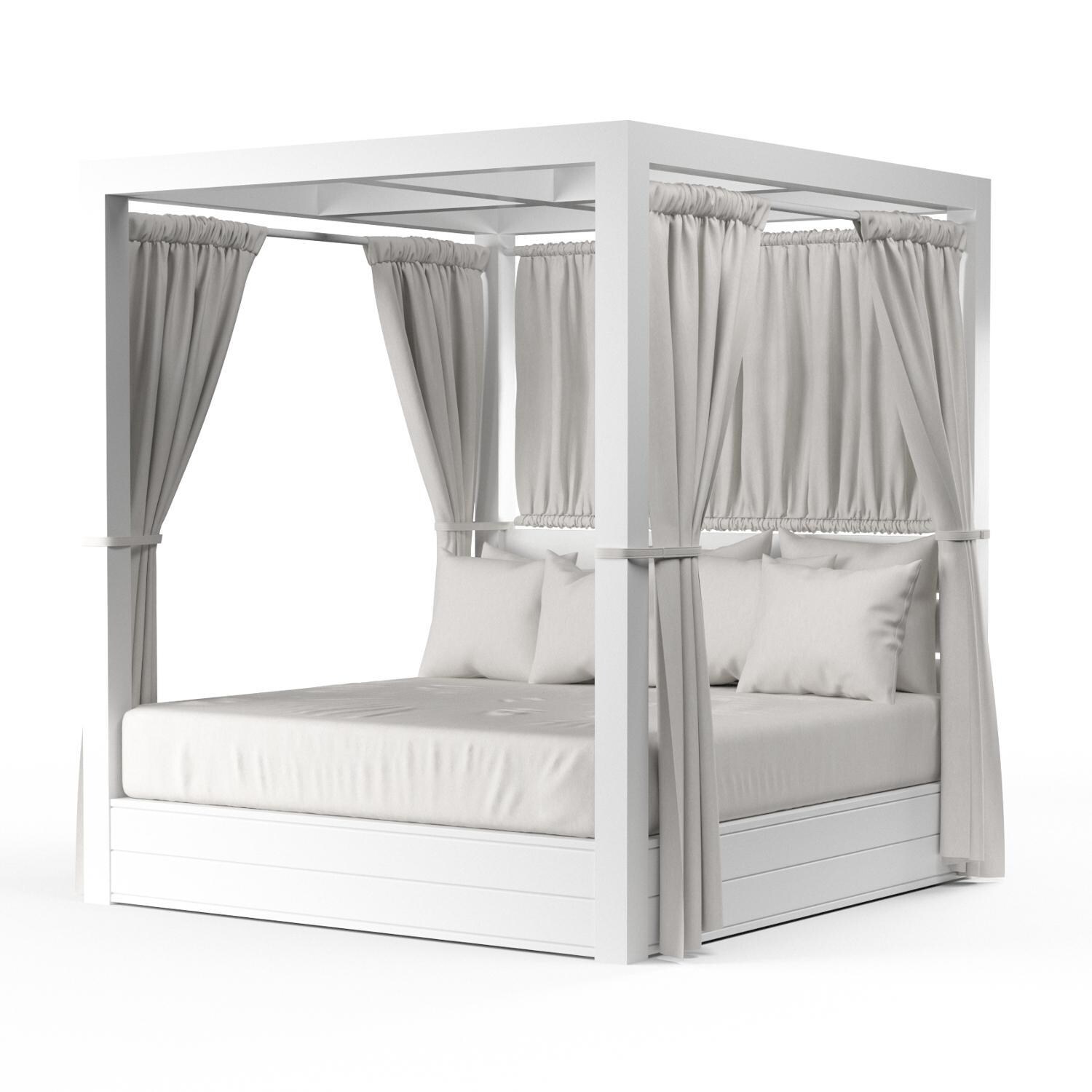 Sunset West Newport Aluminum Frame Resort King Patio Daybed - White Background thumbnail