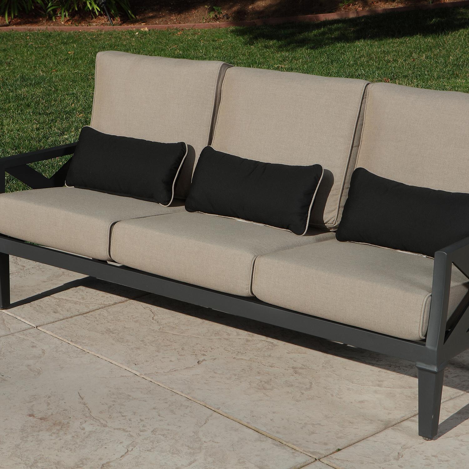 Lakeview Outdoor Designs Lake Charles 6 Piece Aluminum Patio Conversation Set - Patio Sofa Front thumbnail