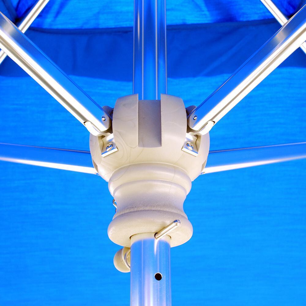 Galtech 6 X 6 Ft. Square Patio Umbrella W/ Manual Lift - Hub Detail - Shown With Pacific Blue Sunbrella Fabric thumbnail