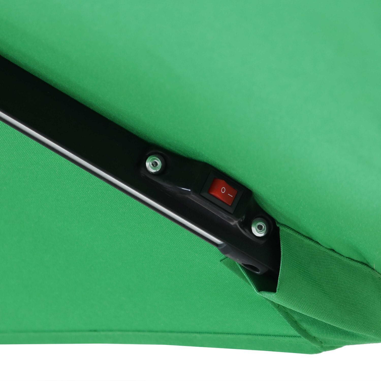 Ultimate Patio 10 Ft. Solar Lighted Patio Cantilever W/ Crank - Emerald - Light Switch thumbnail