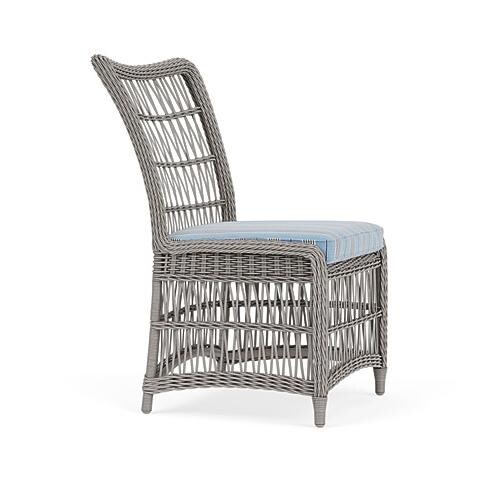 Mackinac Wicker Dining Chair in Putty/Hansen Sky by Lloyd Flanders - Position 7 - White Background thumbnail