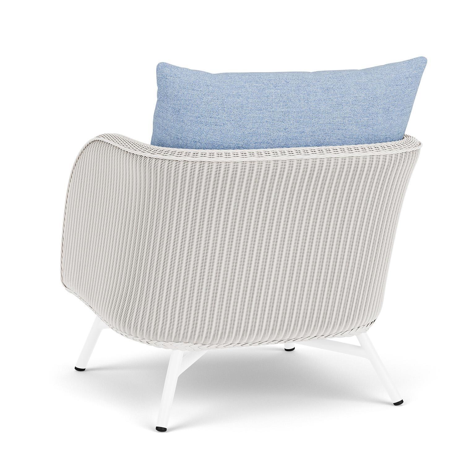 Lloyd Flanders Essence Lounge Chair W/Demo Skyway Fabric - White Finish - Back Left thumbnail