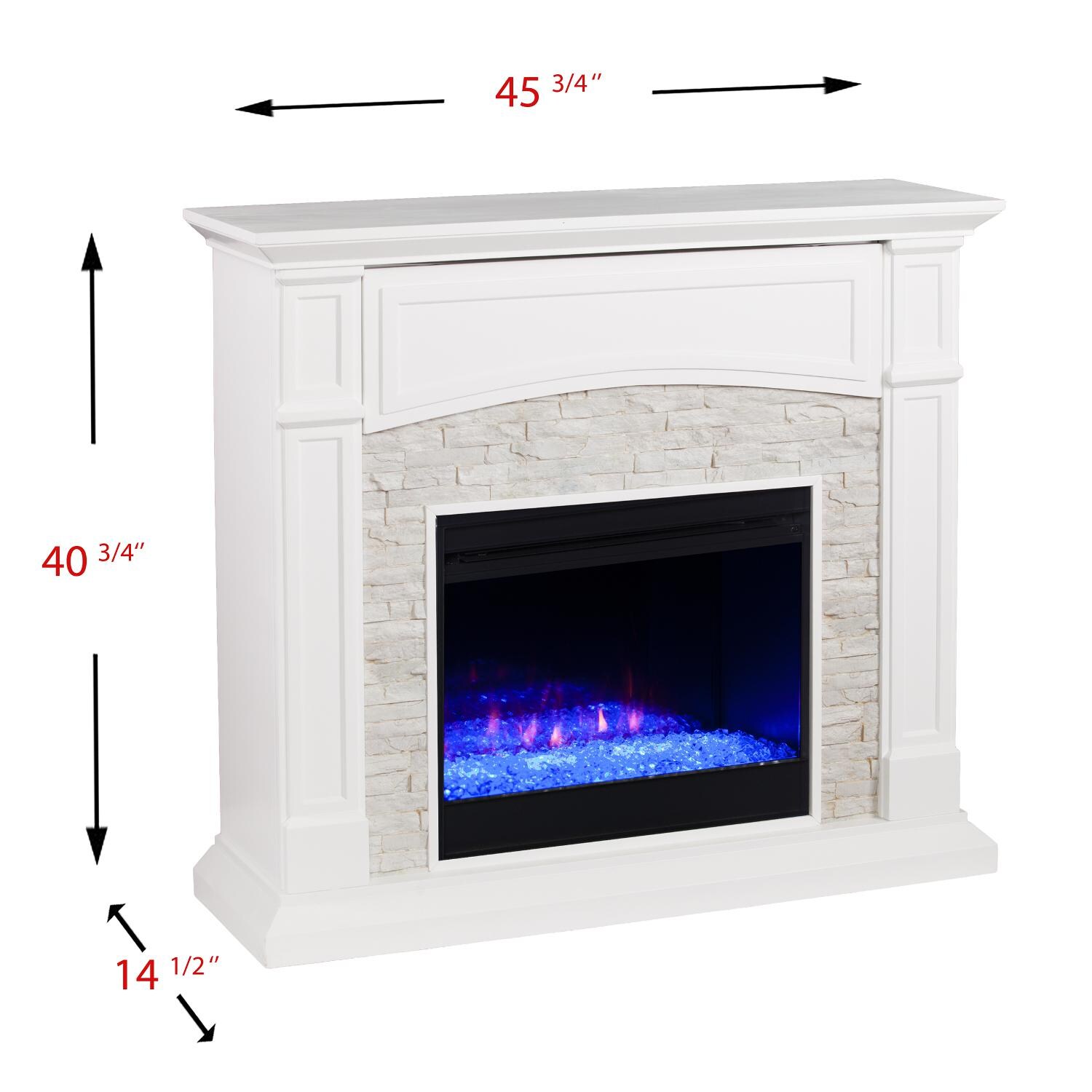 Southern Enterprises Seneca Color Changing Media Fireplace White