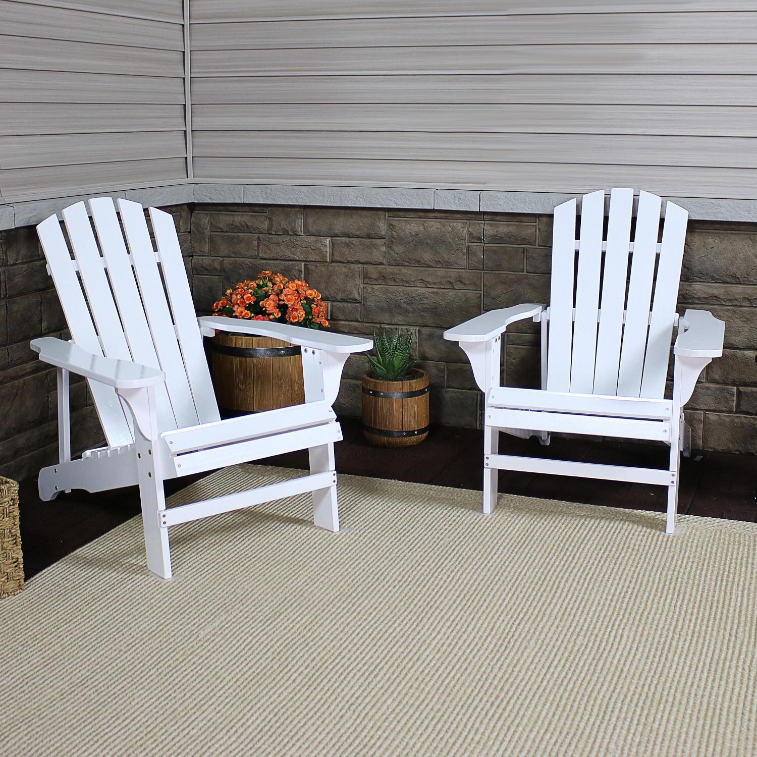 2 Pc Wood Adirondack in White/ by Ultimate Patio
