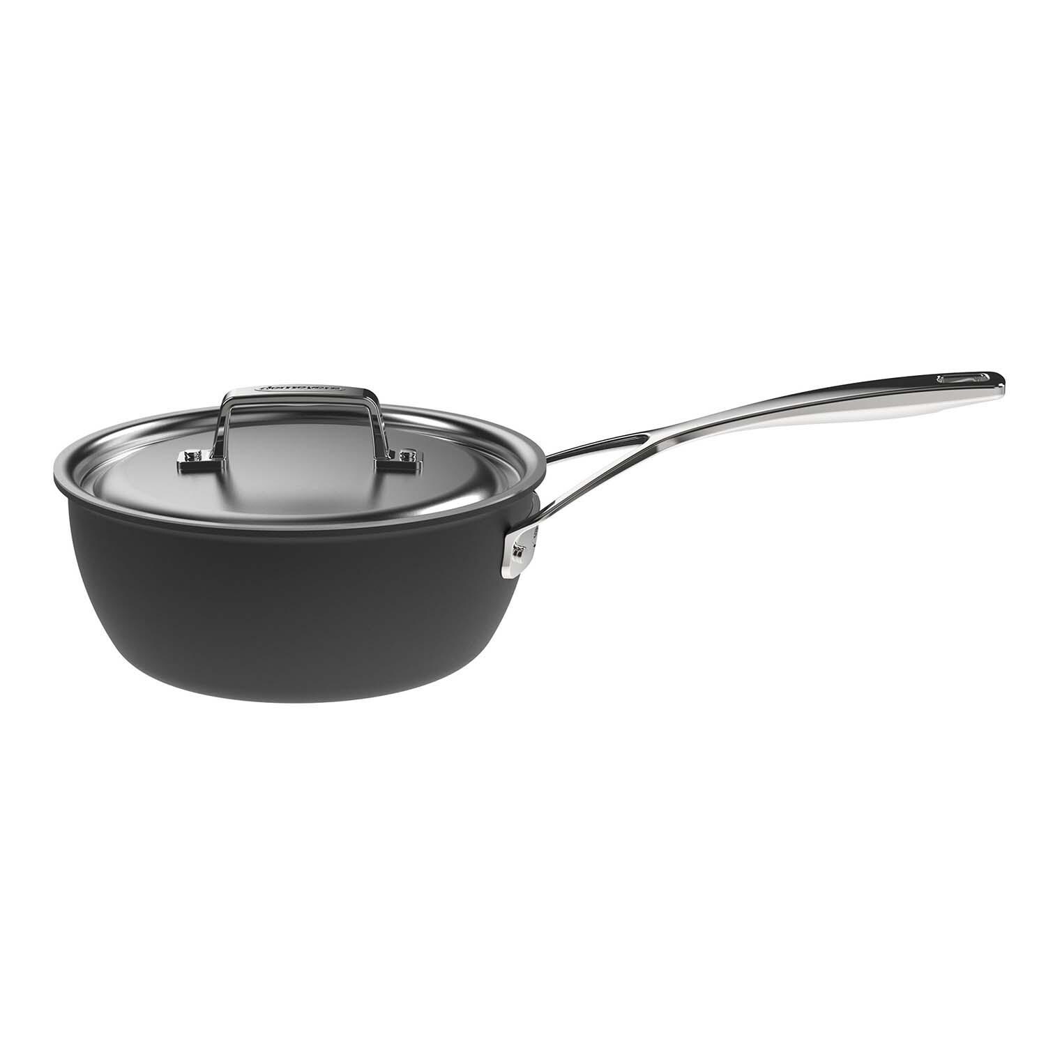 Demeyere 1026933 Black 5 Stainless Steel 2 Qt Saucepan W/Lid - White Background thumbnail
