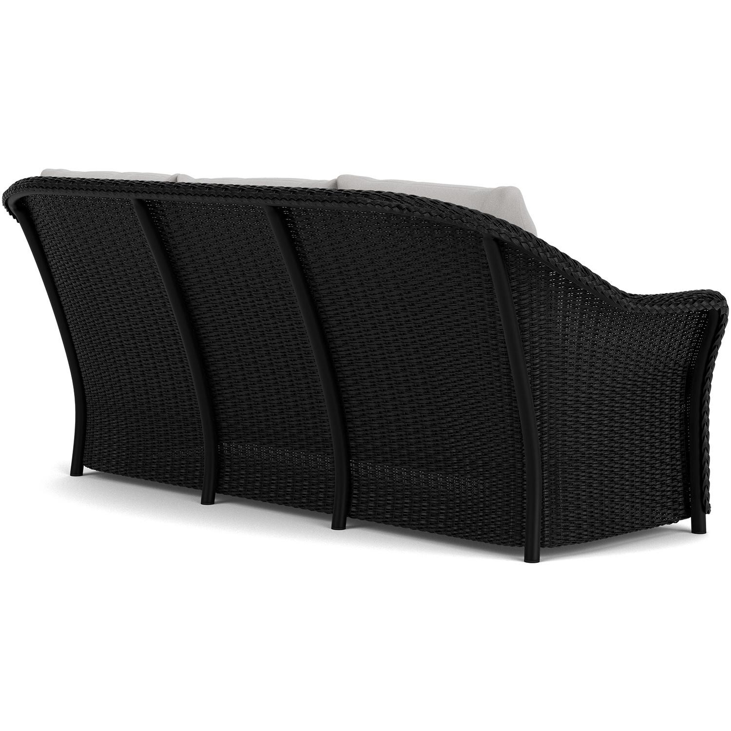 Lloyd Flanders Weekend Retreat Sofa in Ebony Finish W/ Tundra Dove Fabric - Back Right thumbnail