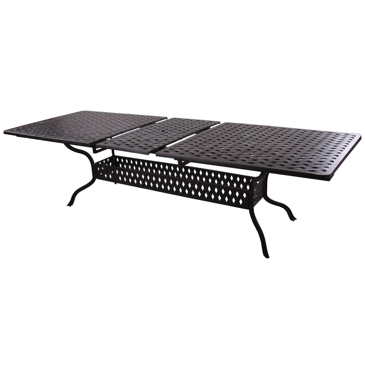 Darlee Madison Cast Aluminum 92 X 42 Inch Rectangular Dining Table W/ Extension - White Background thumbnail