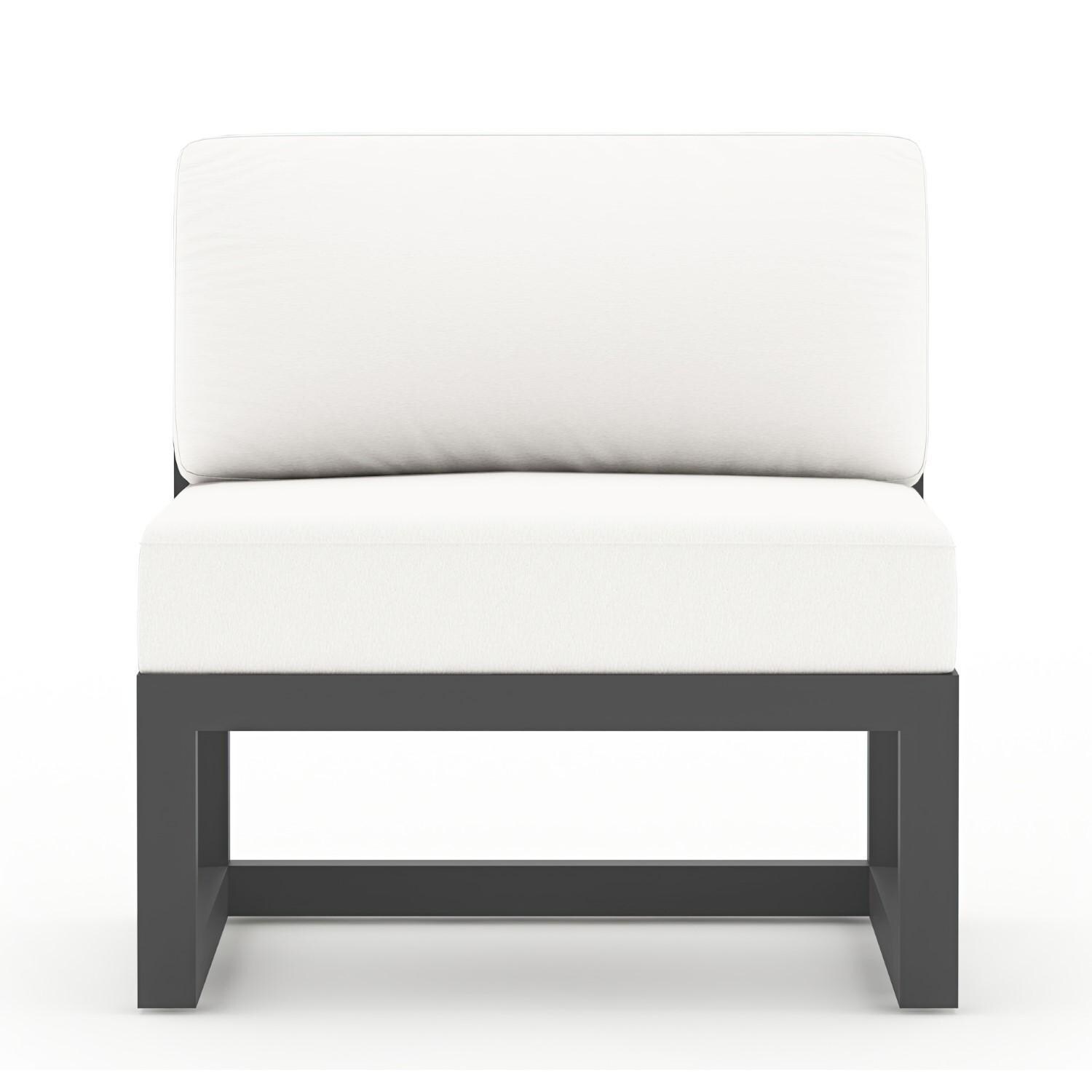 Lakeview MSTYCV-SL-SET212-CN Misty Cove 7 Pc Aluminum Sectional Set in Slate w/Chat Table & Canvas Natural Cushions by Lakeview Outdoor Designs - Middle Section - White Background thumbnail