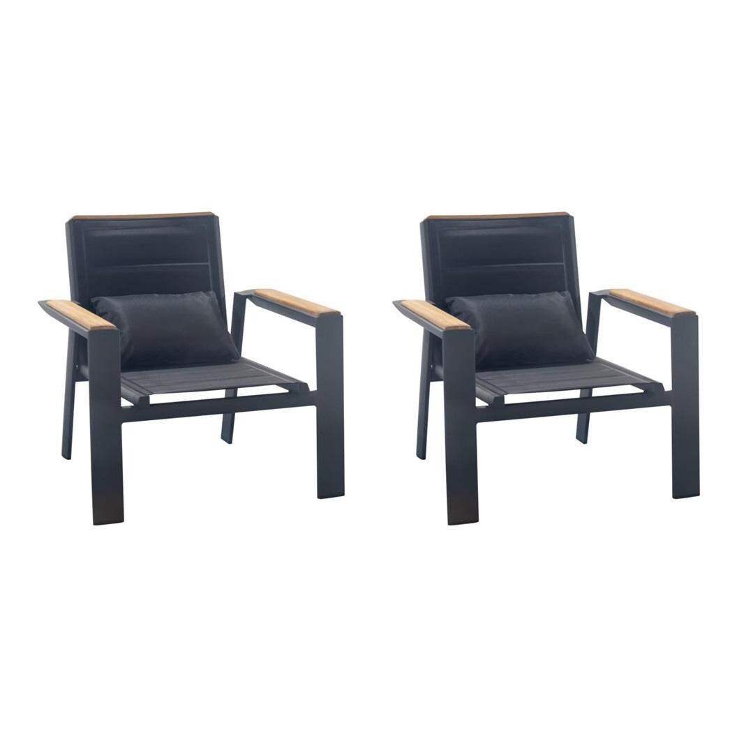 Geneva 2 Pc Aluminum Club Chair in /Night by HIGOLD