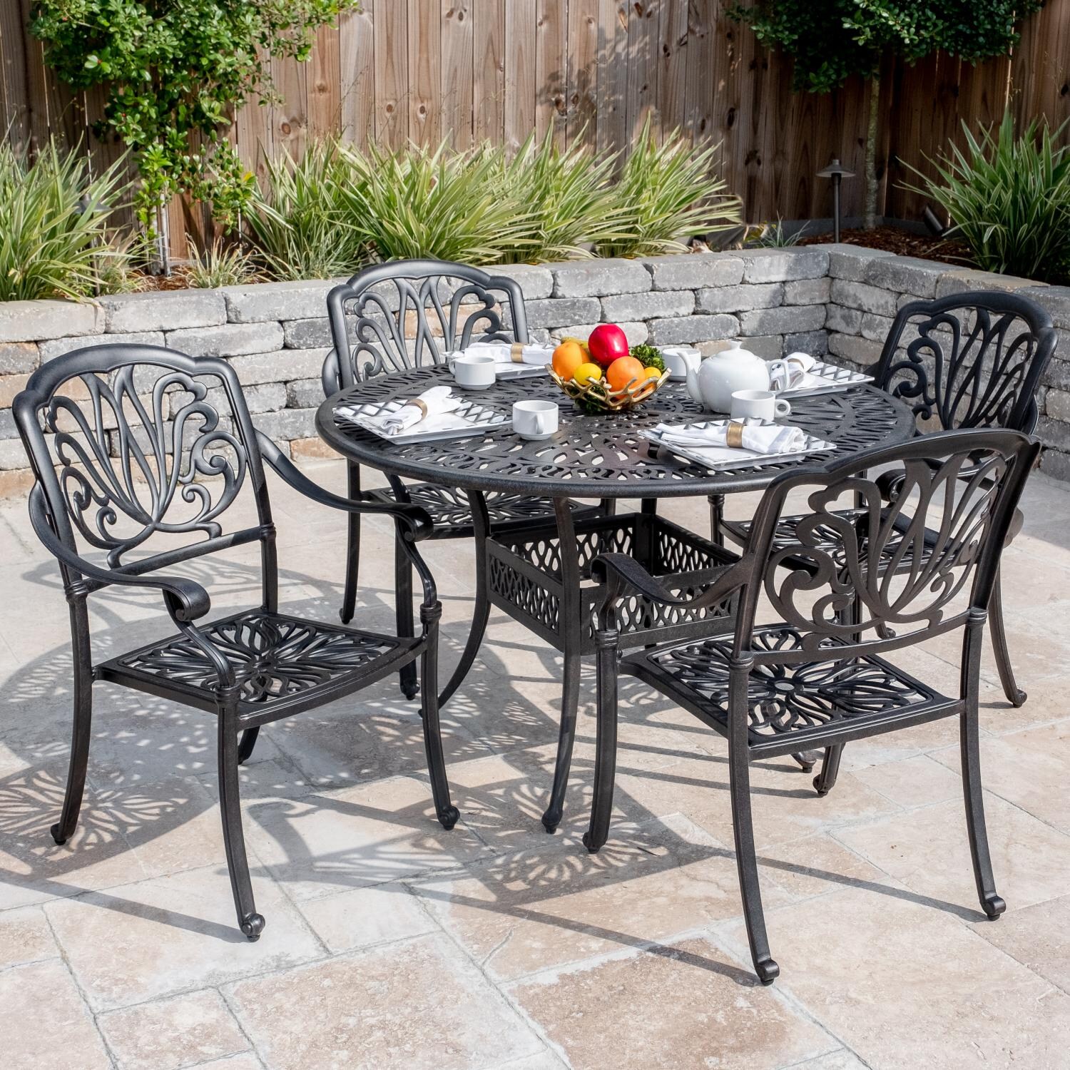 Roxbury 5 Piece Cast Aluminum Patio Dining Set thumbnail