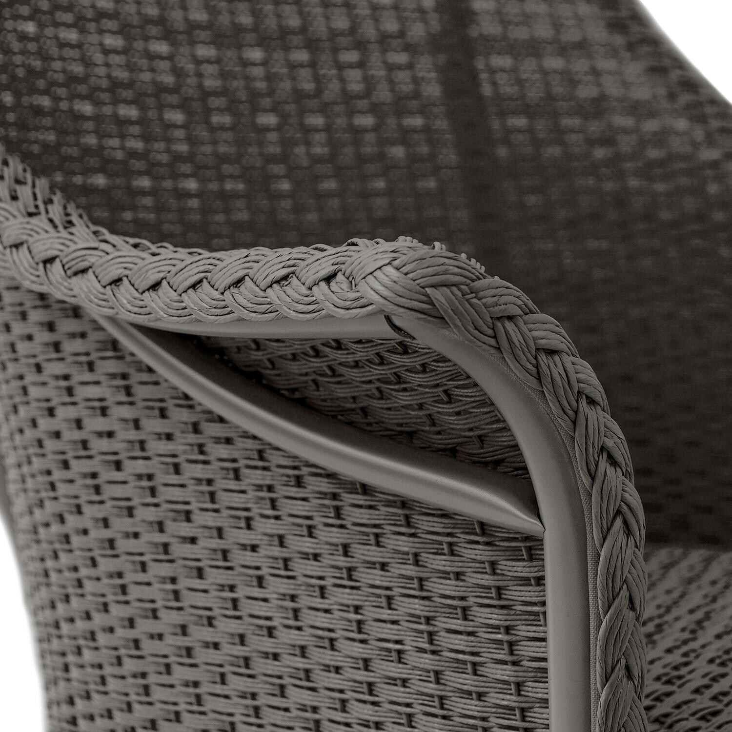 Lakeview Timeless View 4 Pc Wicker Seating Set W/Loveseat & Club Chairs in Pewter - Close Up Wicker thumbnail