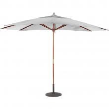 Galtech 11 X 8 Ft. Octagonal Hardwood Patio Market Umbrella W/ Pulley - Dark Wood W/ Canvas Sunbrella image