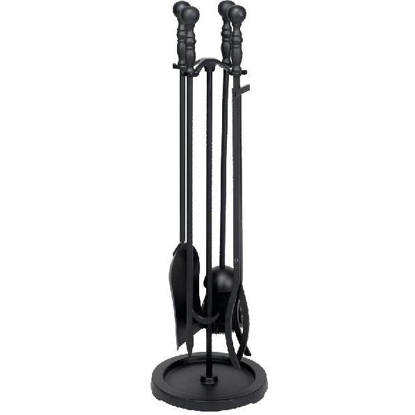 Alpine Flame 30-Inch 5-Piece Black Fireplace Tool Set With Stand thumbnail