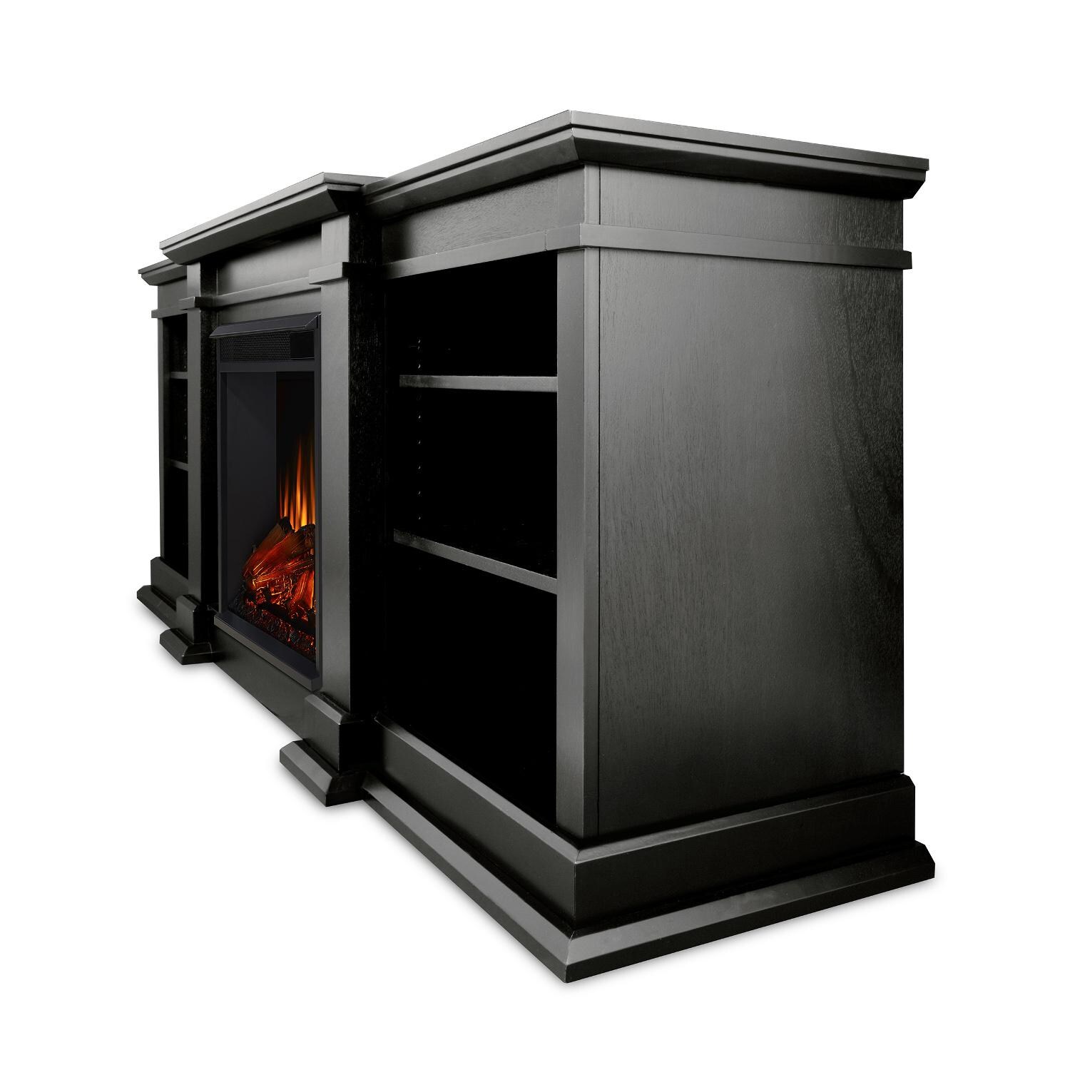 Real Flame - G1200E-B - Fresno 71-Inch Electric Fireplace Entertainment Center - Black - Side View thumbnail
