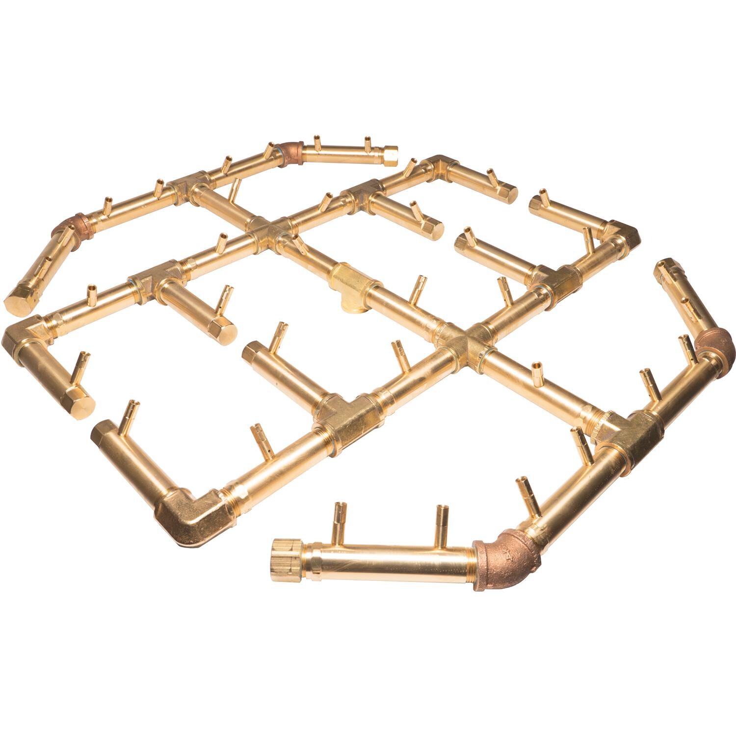 Warming Trends CFBO360LPALPL42SFK2 42-Inch Square Propane Fire Pit Burner Kit W/ 29.5 X 27.5-Inch Octagonal Crossfire Brass Burner - CROSSFIRE Brass Burner thumbnail