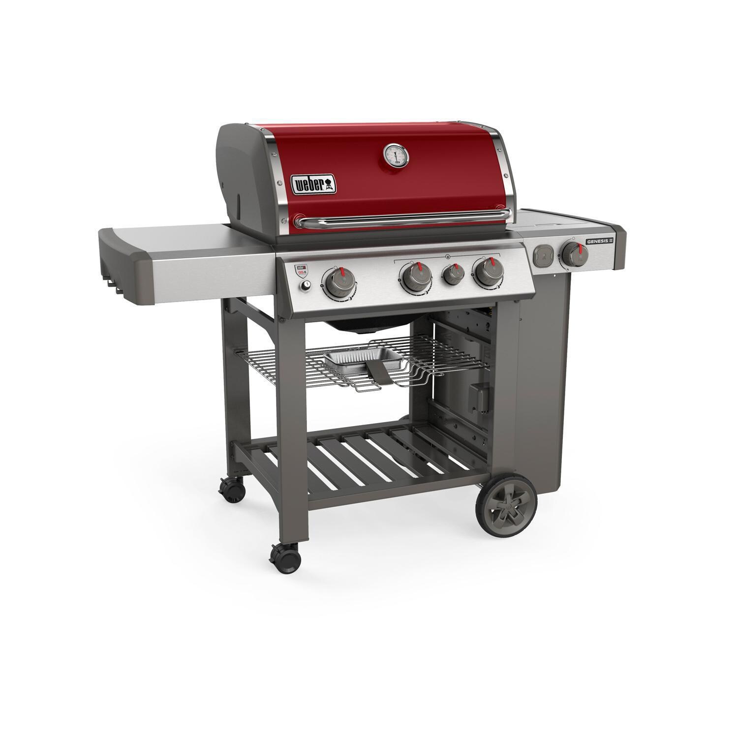 Weber Genesis II 61032001 E-330 Propane Gas Grill - Crimson (2019) - Left-Side Angled View thumbnail