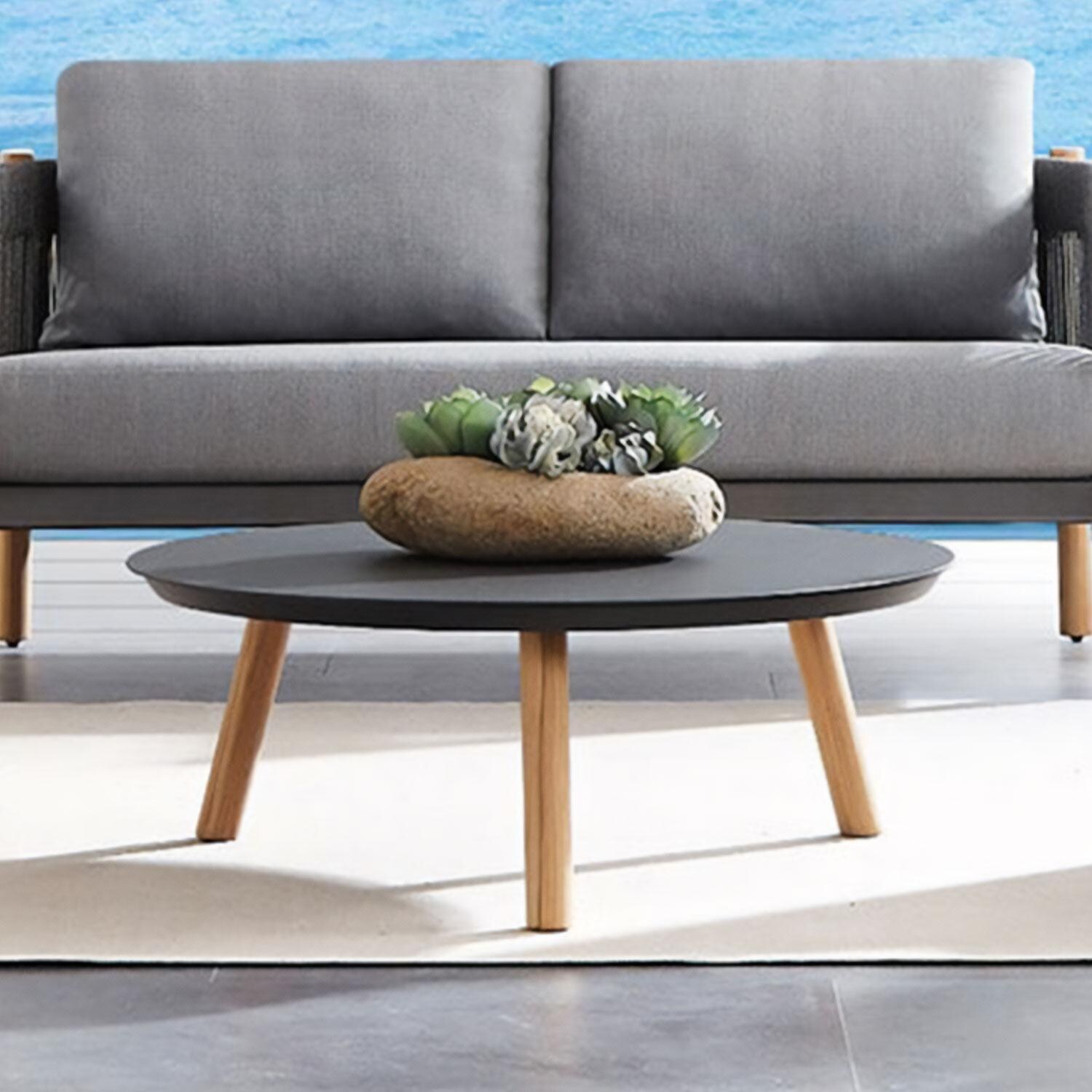 Madison Bay 13 Inch Teak Outdoor Coffee Table by Lakeview Outdoor Designs - By The Pool - Lifestyle thumbnail