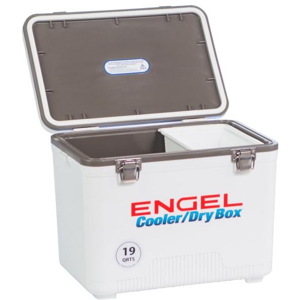 Engel Airtight Ice Cooler-Dry Box - 19-Quart - Left View Open thumbnail