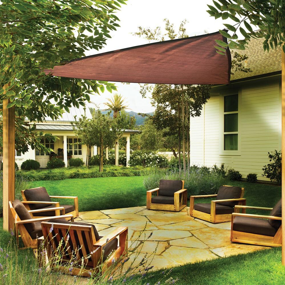 ShadeLogic Sun Shade Sail Heavy Weight 12 Foot Triangle - Terracotta Patio Cover thumbnail