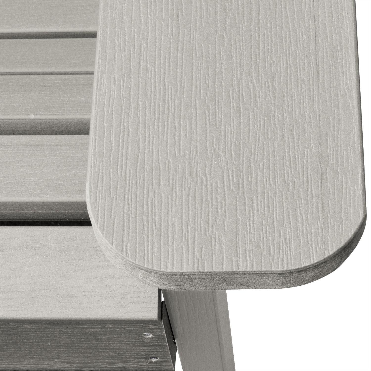 Paradise Key Recycled Plastic Adirondack Chair in Harbor Gray by Lakeview Outdoor Designs - Armrest - Detail thumbnail