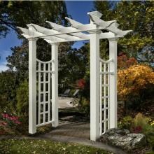 New England Arbors Fairfield Deluxe 7.75 Ft Vinyl Arbor image