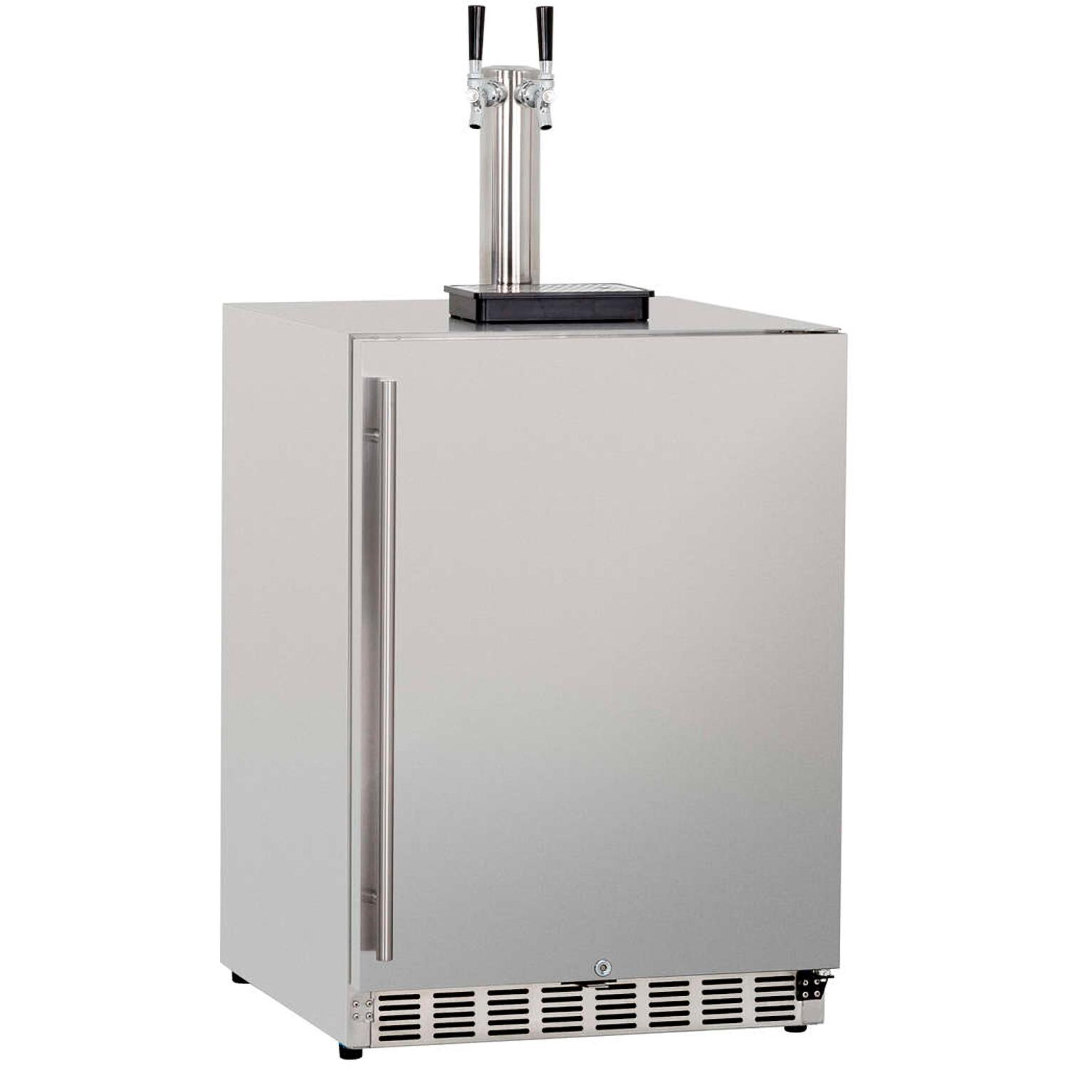 Summerset 25-Inch 6.6 Cu. Ft. Outdoor Rated Dual Tap Beer Dispenser/Kegerator - SSRFR-24DK2 - Angled View thumbnail