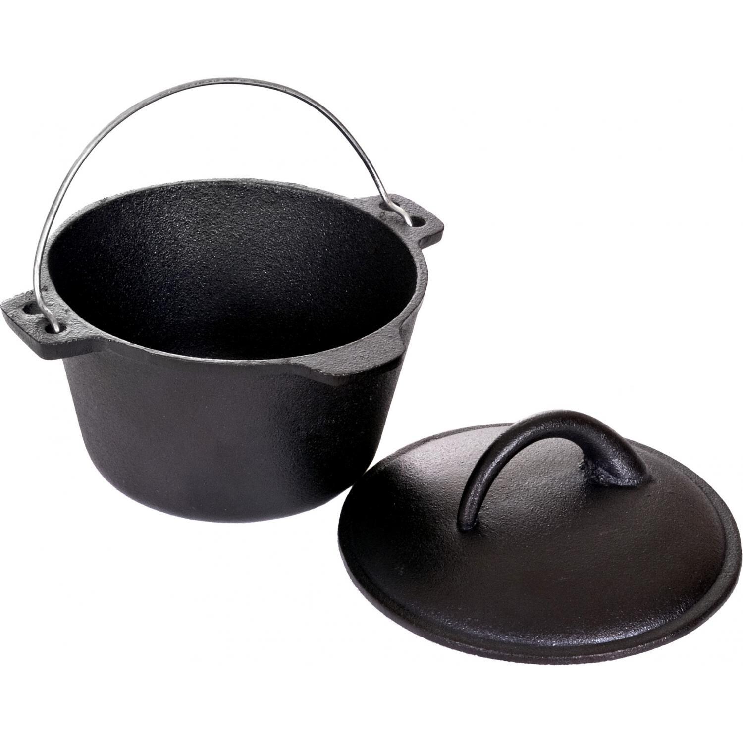 Cajun Cookware 1 Quart Seasoned Cast Iron Dutch Oven with Lid Off thumbnail