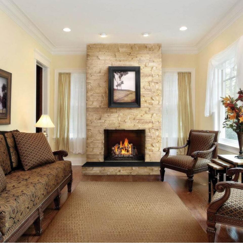 Napoleon 18-Inch FiberGlow Natural Gas Vented Gas Log Set With Electronic Ignition - Lifestyle View thumbnail