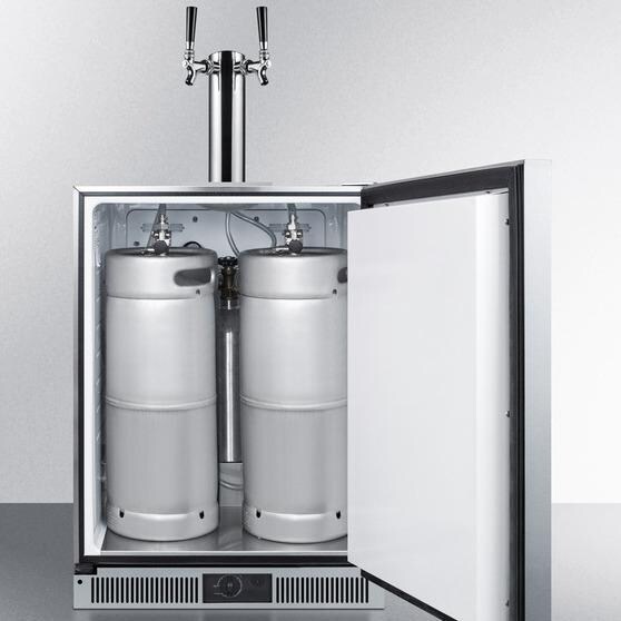 Summit Classic 24-Inch Dual Tap Kegerator - SBC590 - Shown With Two 1/6 Kegs thumbnail